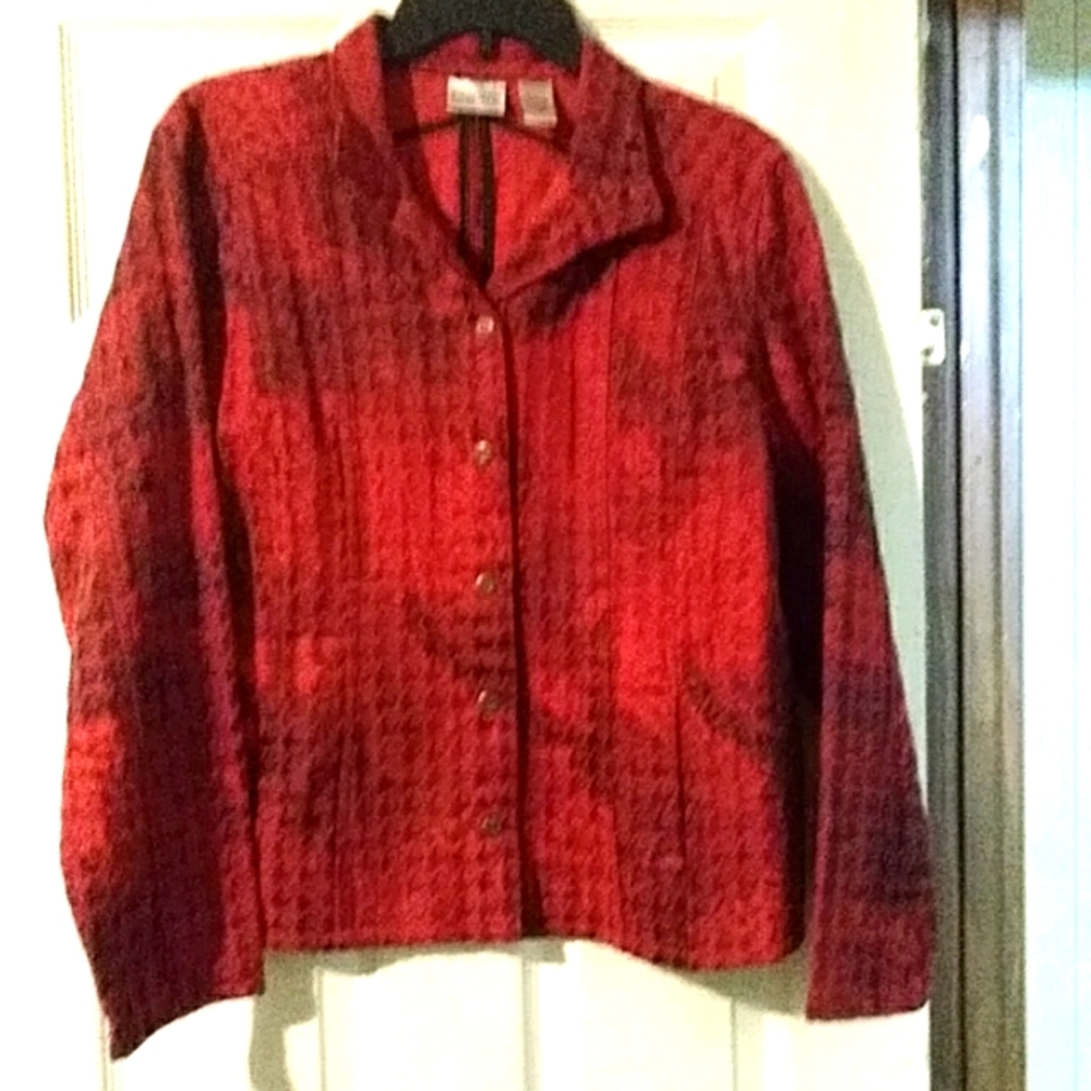 Chico's mostly-cotton dressy button-up jacket / Size 2, US Women's Large 12